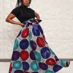 African Print Maxi Skirt 