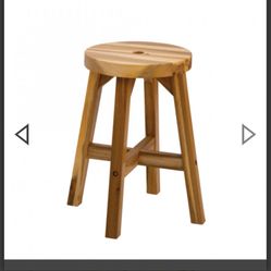 BEEFURNI Acacia Wood Stool Round Top Chairs Best Ideas End Tables For Sofas Sub-stool for Living Room Bedside Strong Weight Capacity Upto 350 LBS, Nat