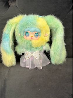 Yooki Hopping Bunny Plush Pendant Blind Box - Green Forest Rabbit laser eyes