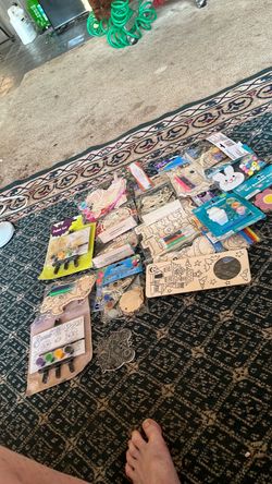 Several paint kits for Easter Halloween Christmas with One chimes and the door knocker and dinosaurs take one or take all of them if you want for one 