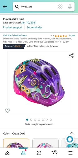 Schwinn Classic Toddler and Baby Bike Helmet, Dial Fit Adjustment, Kids Age 1 - 5 Year Olds, Girls and Boys Suggested Fit 44 - 52 cm