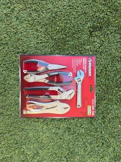 Husky 5-Piece Pliers & Adjustable Wrench Set – Brand New