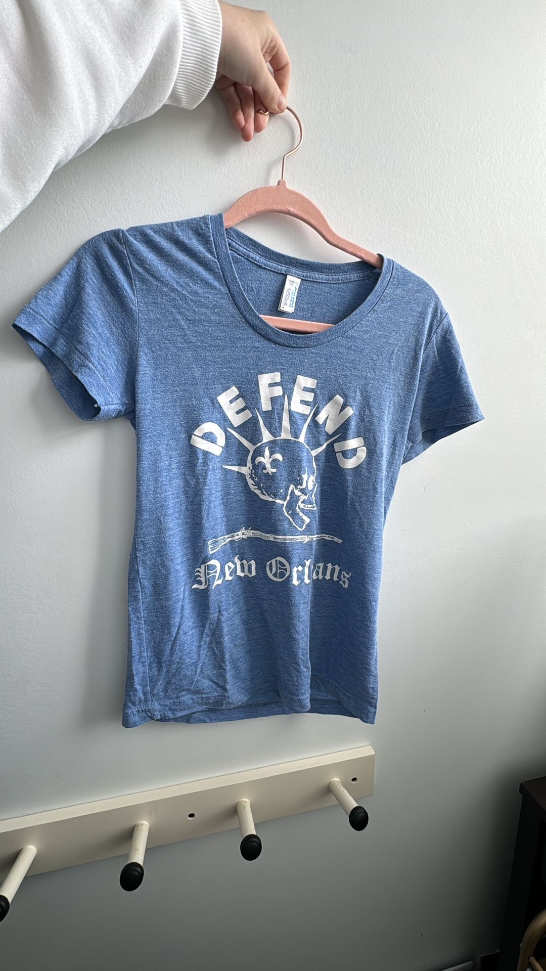 Defend New Orleans Blue Cotton T-Shirt