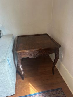 Carved Wood End Table French style-ish