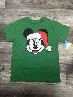 Kids Mickey Mouse Santa Shirt Large 