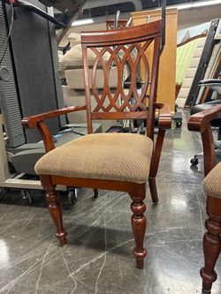 Wood With Fabric Seat Dining Chair, Captain Chair