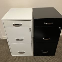 White Locking File Cabinet