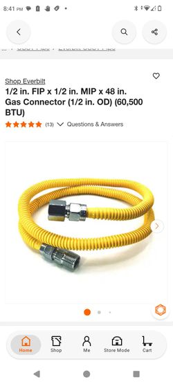 1/2 in. FIP x 1/2 in. MIP x 48 in. Gas Connector