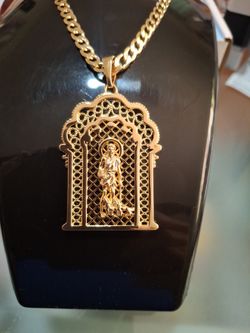 San Lazaro, Dije Y Cadena Enchape De Oro