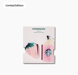 Starbucks Pink Drink Hair Clips 2 Pack Limited Edition Summer 2026 IN HAND NWT