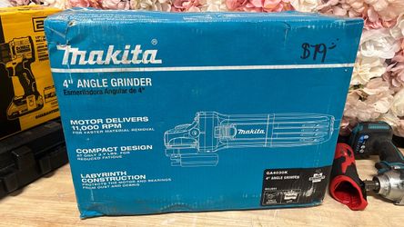 Makita 6 Amp Corded 4 in. Lightweight Angle Grinder with Grinding Wheel, Wheel Guard Side Handle Hard Case