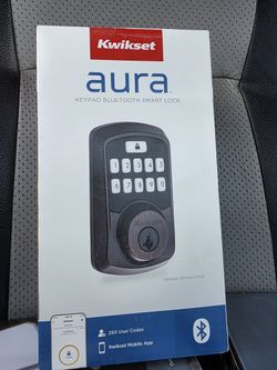 Kwikset
Aura Venetian Bronze Single Cylinder Electronic Bluetooth Keypad Smart Lock Deadbolt featuring SmartKey Security