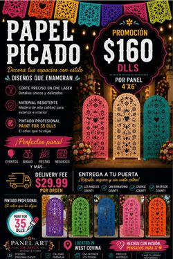 ๐ต๐บ๐๏ธ๐Papel Picado Back Drops 6 Ft 3.5๐ต๐บ๐๏ธ๐โจโญ๏ธ Wide With Stands Birch Wood