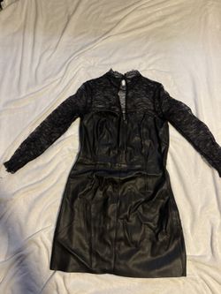 Black leather mini dress 🖤