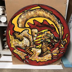 Original Round Dragon Painting 
