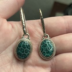 Green Coral Earrings 