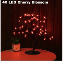 Mother’s Day Gift Cherry Blossom Tree Lamp 1.5ft Artificial Tree with 40 LED 16 RGB Lighting Mode Table Lamp, Remote Control for Home Party Fest