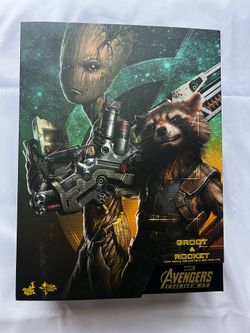 Hot toys Rocket and Groot 1/6th collectible figures