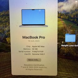 MacBook Pro 16 inch 2023 32 GB M2 Max