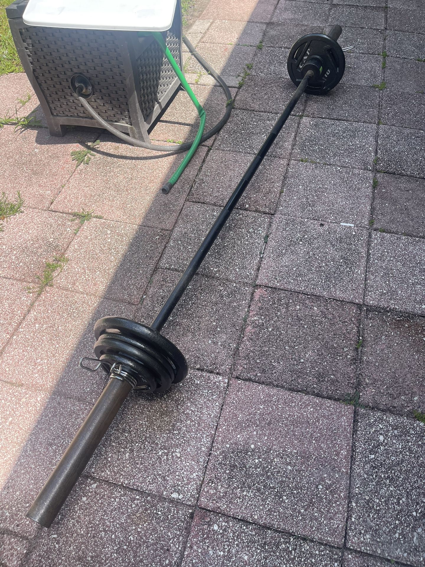 45LB Olympic Bar With Weight Plates “like new”