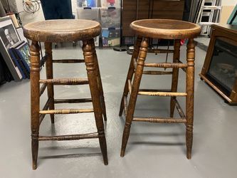 Pair of wooden stools (29.5” Tall)