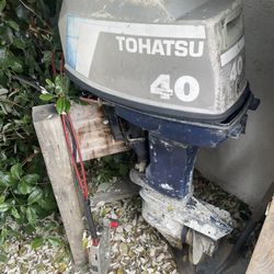 Tohatsu 40 Motor W/ Throttle And Power Steering Mount