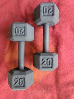 20LB  SET OF HEXHEAD DUMBBELLS  TOTAL 40LBs
11525 S HALSTED DUNKIN DONUTS/7111.S WESTERN WALGREENS 
40$ CASH ONLY