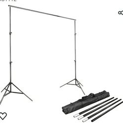 LimoStudio Backdrop Stand + White 10ft x 12ft Polyester Backdrop Cloth
