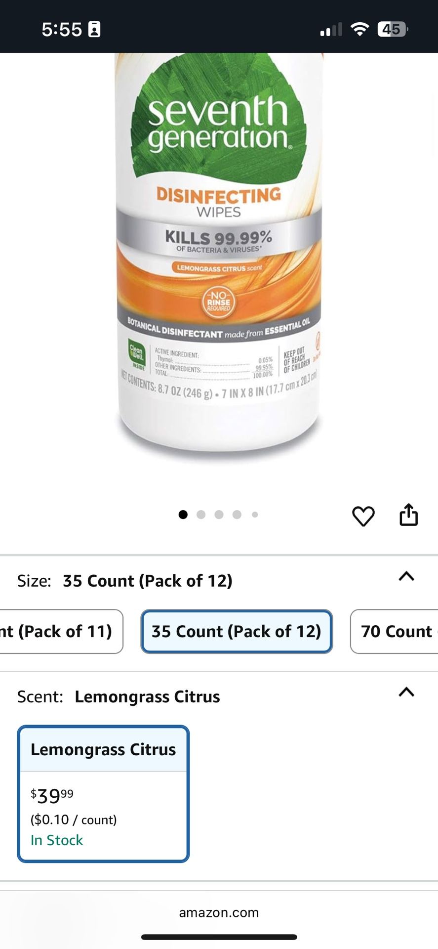 Cases Of 12 wipes