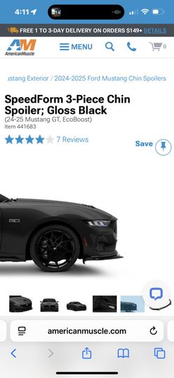 2024-2025 Ford Mustang Chin Spoiler