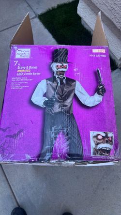 Halloween LED zombie barber 7 ft