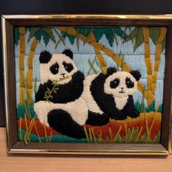 Vintage Panda Embroidery 