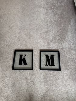 Monogram Letter Wall Art Frames K and M