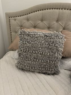 Grey Shag Loop Pillow