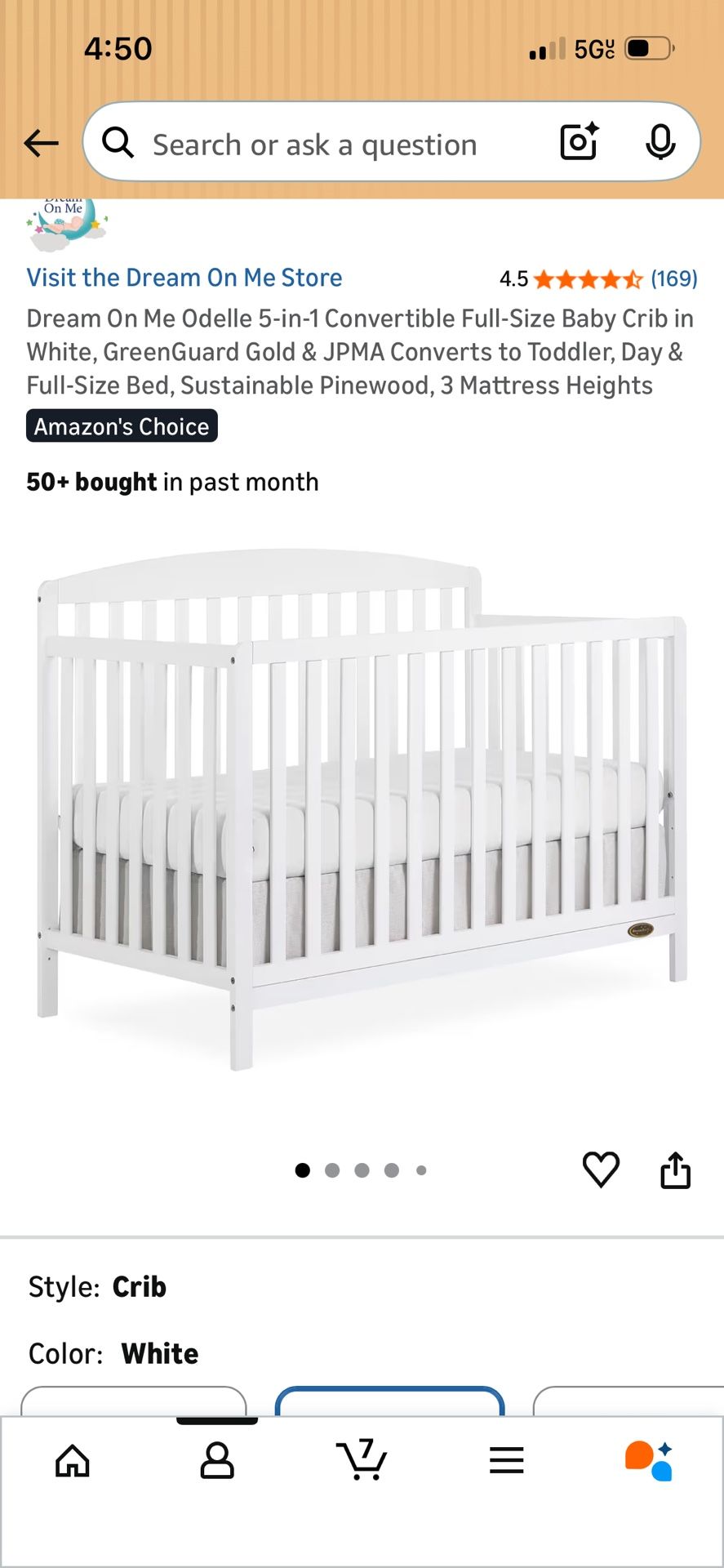 Dream On Me Baby Crib