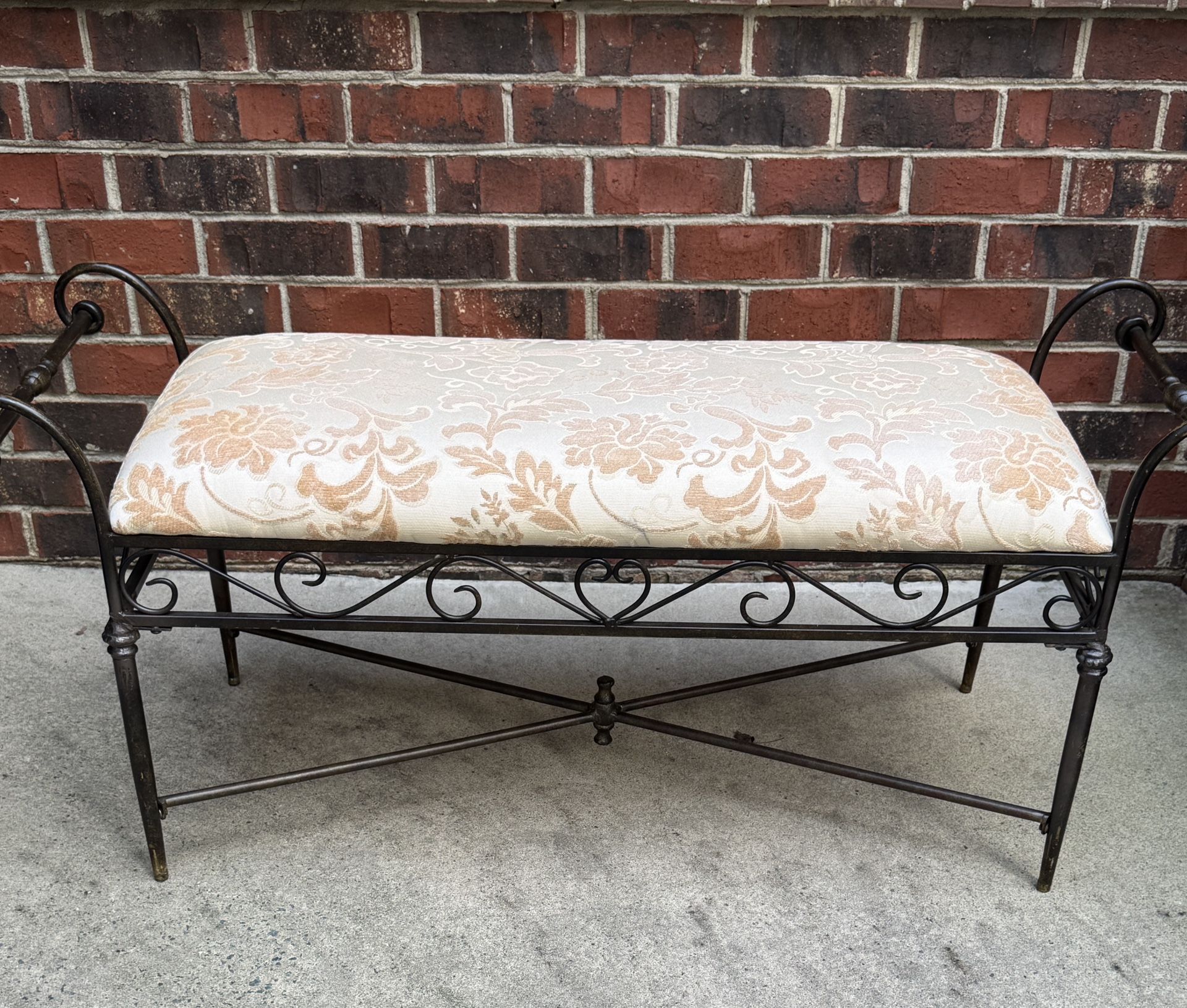 Wrought Iron Accent Bench