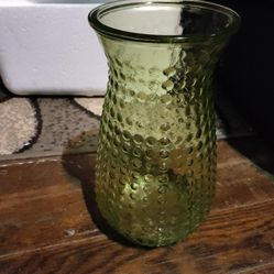 DPS Hobnail Vase Green Textured 10.5" Vintage Modern