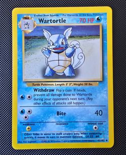 Pokemon Wartortle RARE Base Set