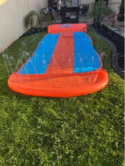 Bestway H2OGO! 18' Triple Water Slip N and Slide Kid's Pool Toys Outdoor SummerFirm $40 Enjoy a wild and fun time outdoors and a wet ride with the H2O