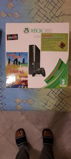 Xbox 360 slim 250GB, slightly used in very good condition with controller. Just like brand new with box