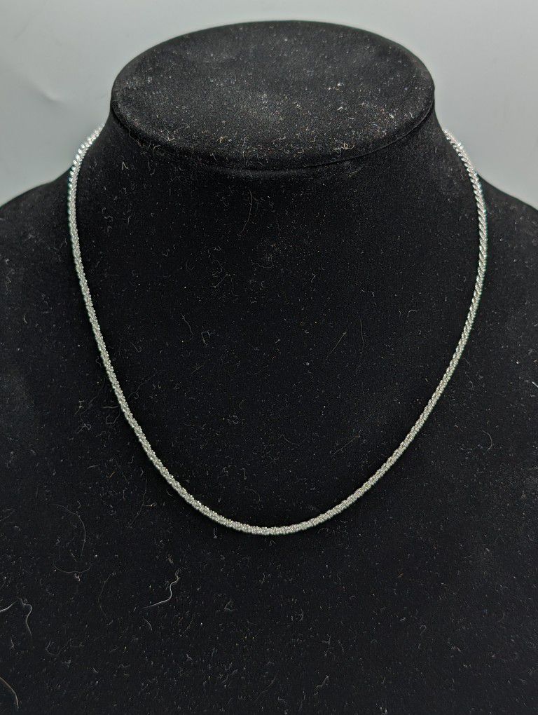 925 Sterling Silver Sparkle Necklace - 18"