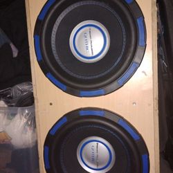  2 Power Acoustic Gothic 12" Subwoofers And Sealed Subwoofer Box.