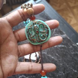 Elephant Pendant Beaded Necklace 