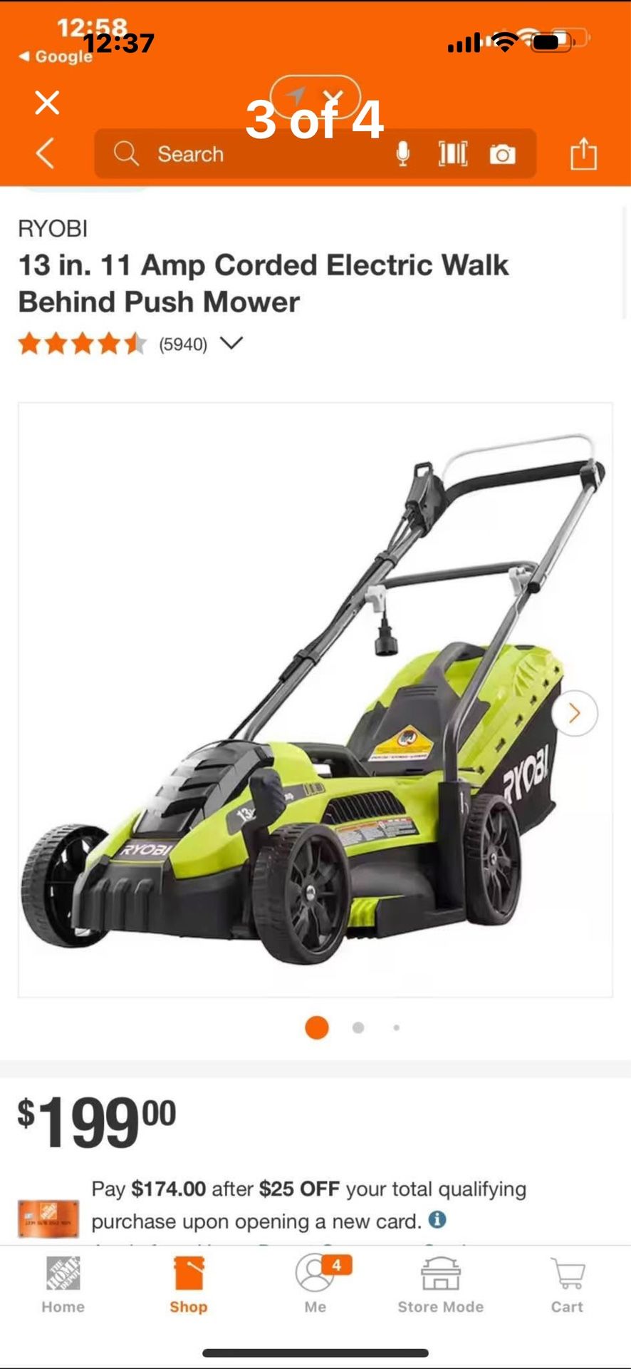 Lawn Mower 13in 11 Amp