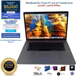 MacBook Pro "Core i7" 2.6 15" Touch/2019 , 32GB, 512GB "H91077"