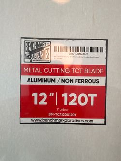 NEW Benchmark Abrasives 12” 120T Aluminum / Non-Ferrous TCT Saw Blade – 1” Arbor