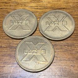 Vintage Lazer X  Arcade Token Country Club Lanes Sacramento California 