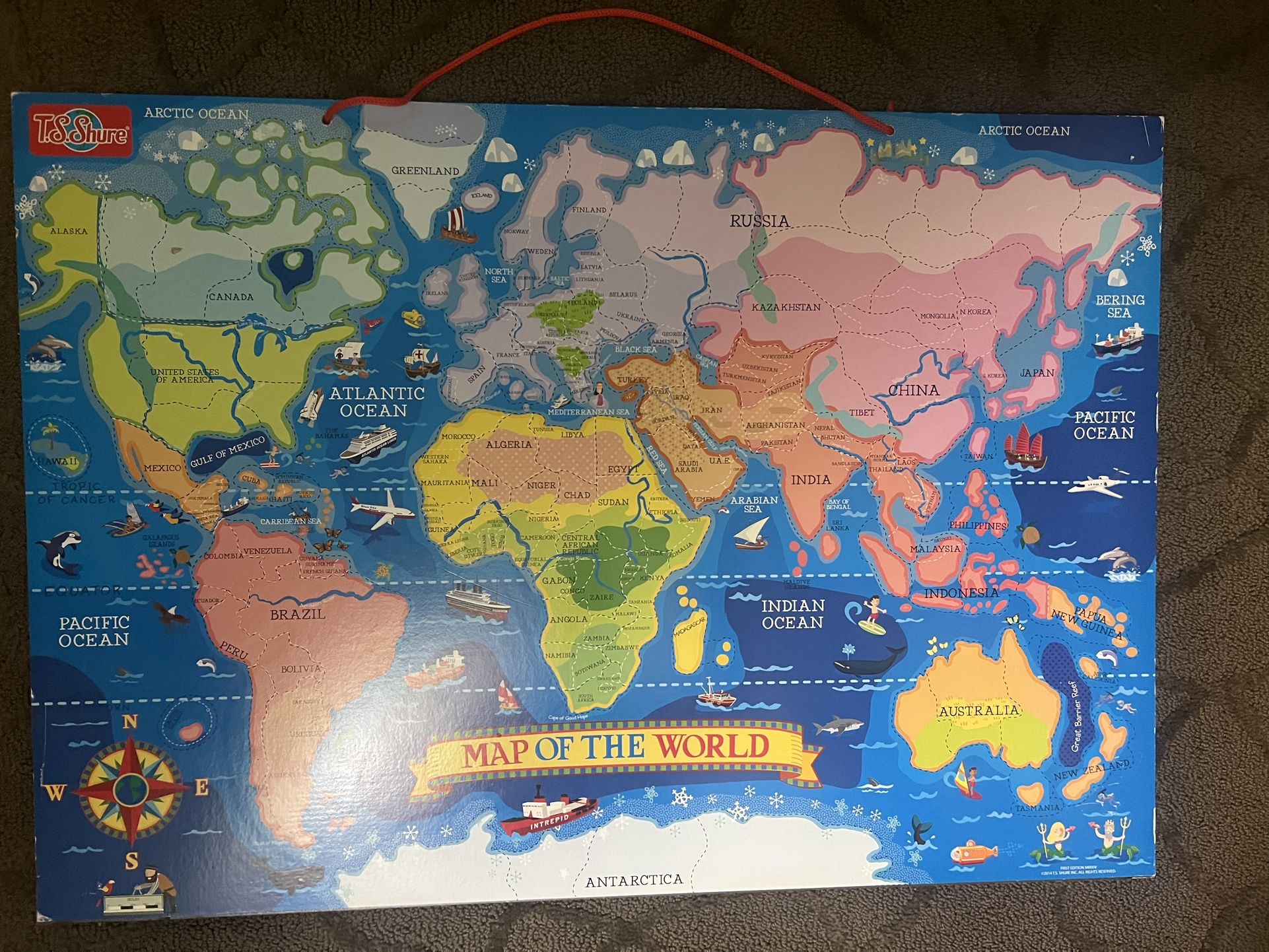 World Map Geography Magnetic Learning Set