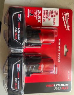 Milwaukee M12 REDLITHIUM XC4.0 Battery 2-Pack