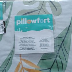 Twin Duvet Set Botanical Garden Green New 100 % Cotton
